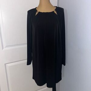 Michael Khors Black Gold Ring Neckline Dress